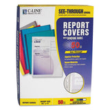 C-Line Vinyl Report Covers, 0.13" Capacity, 8.5 x 11, Clear/Assorted, 50/Box