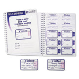 C-Line Time's Up Self-Expiring Visitor Badges with Registry Log, 3 x 2, White, 150 Badges/Box