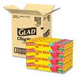 Glad ClingWrap Plastic Wrap, 200 Square Foot Roll, Clear, 12 Rolls/Carton
