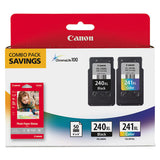 Canon 5206B005 (PG-240XL/CL-241XL) High-Yield Ink/Paper Combo, Black/Tri-Color