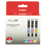 Canon 6449B009 (CLI-251XL) ChromaLife100+ High-Yield Ink, 695 Page-Yield, Cyan/Magenta/Yellow