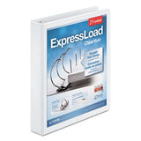 Cardinal ExpressLoad ClearVue Locking D-Ring Binder, 3 Rings, 1.5" Capacity, 11 x 8.5, White