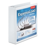Cardinal ExpressLoad ClearVue Locking D-Ring Binder, 3 Rings, 2" Capacity, 11 x 8.5, White