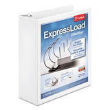 Cardinal ExpressLoad ClearVue Locking D-Ring Binder, 3 Rings, 3" Capacity, 11 x 8.5, White