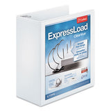 Cardinal ExpressLoad ClearVue Locking D-Ring Binder, 3 Rings, 4" Capacity, 11 x 8.5, White