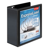 Cardinal ExpressLoad ClearVue Locking D-Ring Binder, 3 Rings, 4" Capacity, 11 x 8.5, Black