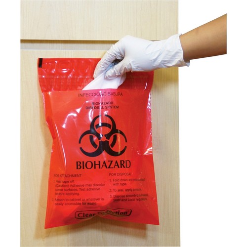 CareTek Stick-On Biohazard Infectious Red Waste Bags - CTRB042214