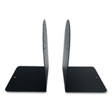 Huron Steel Bookends, Contemporary Style, Nonskid, 4.75 x 5.5 x 7.25, Black, 1 Pair