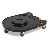 Coastwide Professional Click-Connect Waste Receptacle Dolly, Male End, For 32-44 gal Receptacles, 29.8 x 21.9 x 6.6, Black/Orange