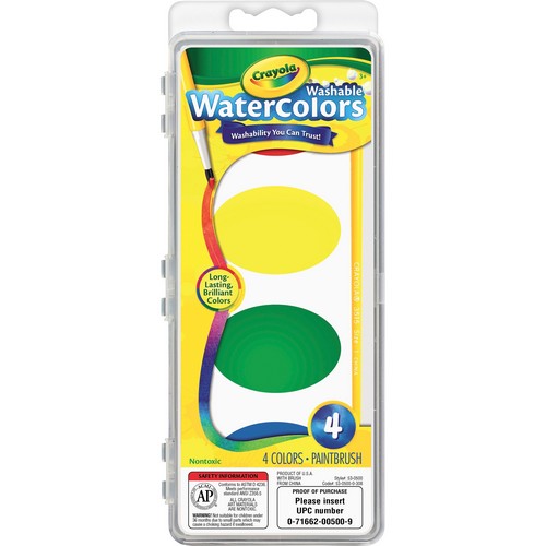 Crayola Washable Nontoxic 4 Watercolor Set - 53-0500