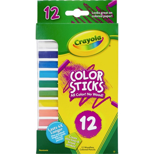 Crayola 12 Color Sticks Woodless Colored Pencils - 68-2312