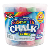 Cra-Z-Art Washable Sidewalk Jumbo Chalk in Storage Bucket with Lid and Handle, 12.63