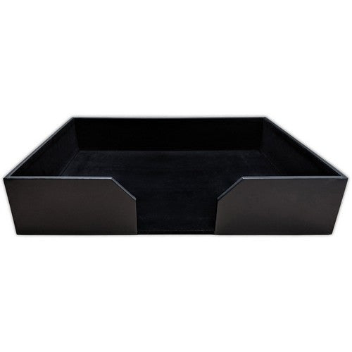 Dacasso Classic Black Leather 17" x 14" Conference Pad Holder without Coaster Holders - A1063