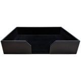 Dacasso Classic Black Leather 20" x 16" Conference Pad Holder without Coaster Holders - A1064