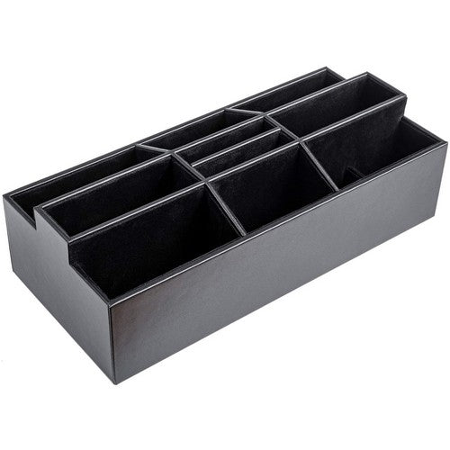 Dacasso Black Leather Remote Control Organizer (Coasters Available Separately) - A1095