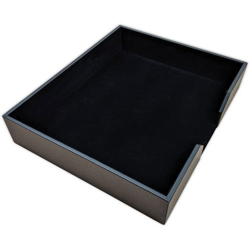 Dacasso Black Leatherette 17" x 14" Conference Pad Holder without Coaster Holders - A1363