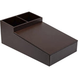 Dacasso Chocolate Brown Leather Coffee Condiment Organizer - A3428