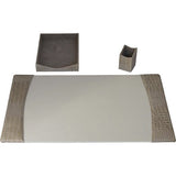 Protacini Breeze Beige Italian Patent Leather 3-Piece Desk Set - D6337