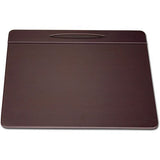 Dacasso Chocolate Brown Leatherette 17" x 14" Top-Rail Conference Pad with Pen Well - P3429