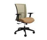 Global Vion – Sleek Dust Mesh Medium Back Tilter Task Chair in Vinyl for the Modern Office, Home and Business
