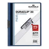 Durable DuraClip Report Cover, Clip Fastener, Clear/Dark Blue, 25/Box