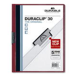 Durable DuraClip Report Cover, Clip Fastener, 8.5 x 11, Clear/Maroon, 25/Box
