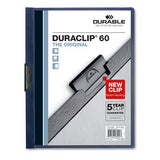 Durable DuraClip Report Cover with Clip Fastener, 8.5 x 11, Clear/Navy, 25/Box