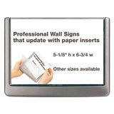 Durable Click Sign Holder For Interior Walls, 6 3/4 x 5/8 x 5 1/8, Gray