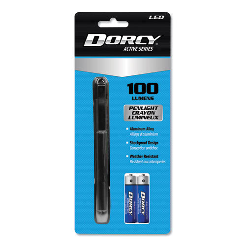 DORCY 100 Lumen LED Penlight, 2 AAA Batteries (Included), Silver