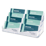 deflecto 8-Pocket Business Card Holder, Holds 400 Cards, 7.78 x 3.5 x 3.38, Plastic, Clear
