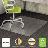 deflecto DuraMat Moderate Use Chair Mat, Low Pile Carpet, Flat, 46 x 60, Rectangle, Clear