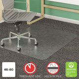 deflecto SuperMat Frequent Use Chair Mat, Medium Pile Carpet, Flat, 46 x 60, Rectangle, Clear