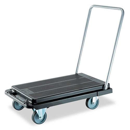 deflecto Heavy-Duty Platform Cart, 500 lb Capacity, 21 x 32.5 x 37.5, Black