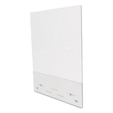 deflecto Mounting Safety Barrier with Full Shield and Brace, 31.5" x 38", Acrylic, Clear, 2/Carton