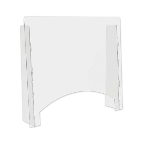 deflecto Counter Top Barrier with Pass Thru, 27" x 6" x 23.75", Polycarbonate, Clear, 2/Carton