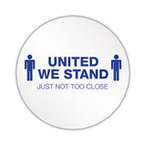 deflecto Personal Spacing Discs, United We Stand, 20" dia, White/Blue, 6/Pack