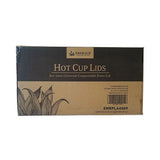 Emerald Plant to Plastic Fully Closed PLA Hot Cup Lid, Fits 8 oz to 20 oz, White, 50/Pack, 20 Packs/Carton