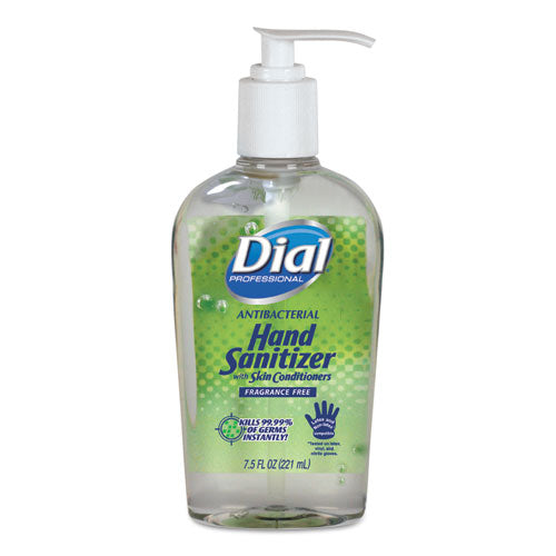 Dial Professional Antibacterial with Moisturizers Gel Hand Sanitizer, 7.5 oz, Pump Bottle, Fragrance-Free