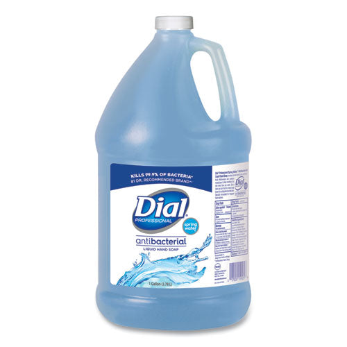 Dial Professional Antibacterial Liquid Hand Soap, Spring Water, 1 gal, 4/Carton