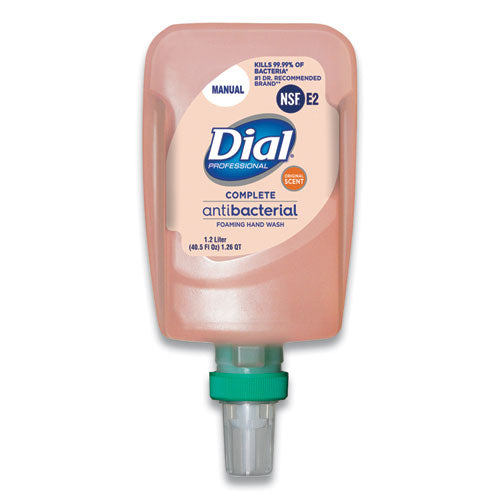 Dial Professional Antibacterial Foaming Hand Wash Refill for FIT Manual Dispenser, Original, 1.2 L, 3/Carton
