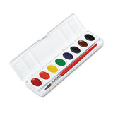 Prang Professional Watercolors, 8 Assorted Colors, Oval Pan Palette Tray