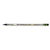 Ticonderoga Noir Holographic Woodcase Pencil, HB (#2), Black Lead, Holographic Silver Barrel, 12/Pack