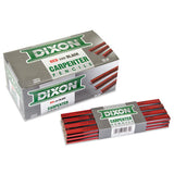 Dixon Oriole Carpenter Pencil, Medium, Black Lead, Red Barrel, Dozen