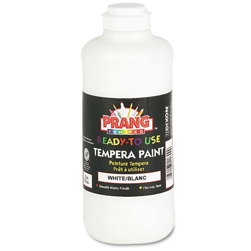 Prang Ready-to-Use Tempera Paint, White, 16 oz Dispenser-Cap Bottle