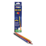 Prang Duo-Color Colored Pencil Sets, 3 mm, Assorted Lead/Barrel Colors, 6/Pack
