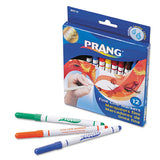 Prang Fine Line Markers, Fine Bullet Tip, Assorted Colors, 12/Set