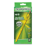 Ticonderoga Pencils, HB (#2), Black Lead, Yellow Barrel, 48/Pack