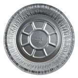 Durable Packaging Aluminum Round Containers with Board Lid, 7" Diameter x 1.75"h, Silver, 250/Carton
