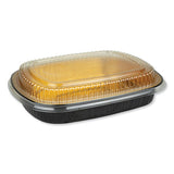 Durable Packaging Aluminum Closeable Containers, 63 oz, 11.25 x 1.75 x 8.88, Black/Gold, 50/Carton