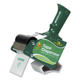 Duck Extra-Wide Packaging Tape Dispenser, 3" Core, For Rolls Up to 3" x 54.6 yds, Green